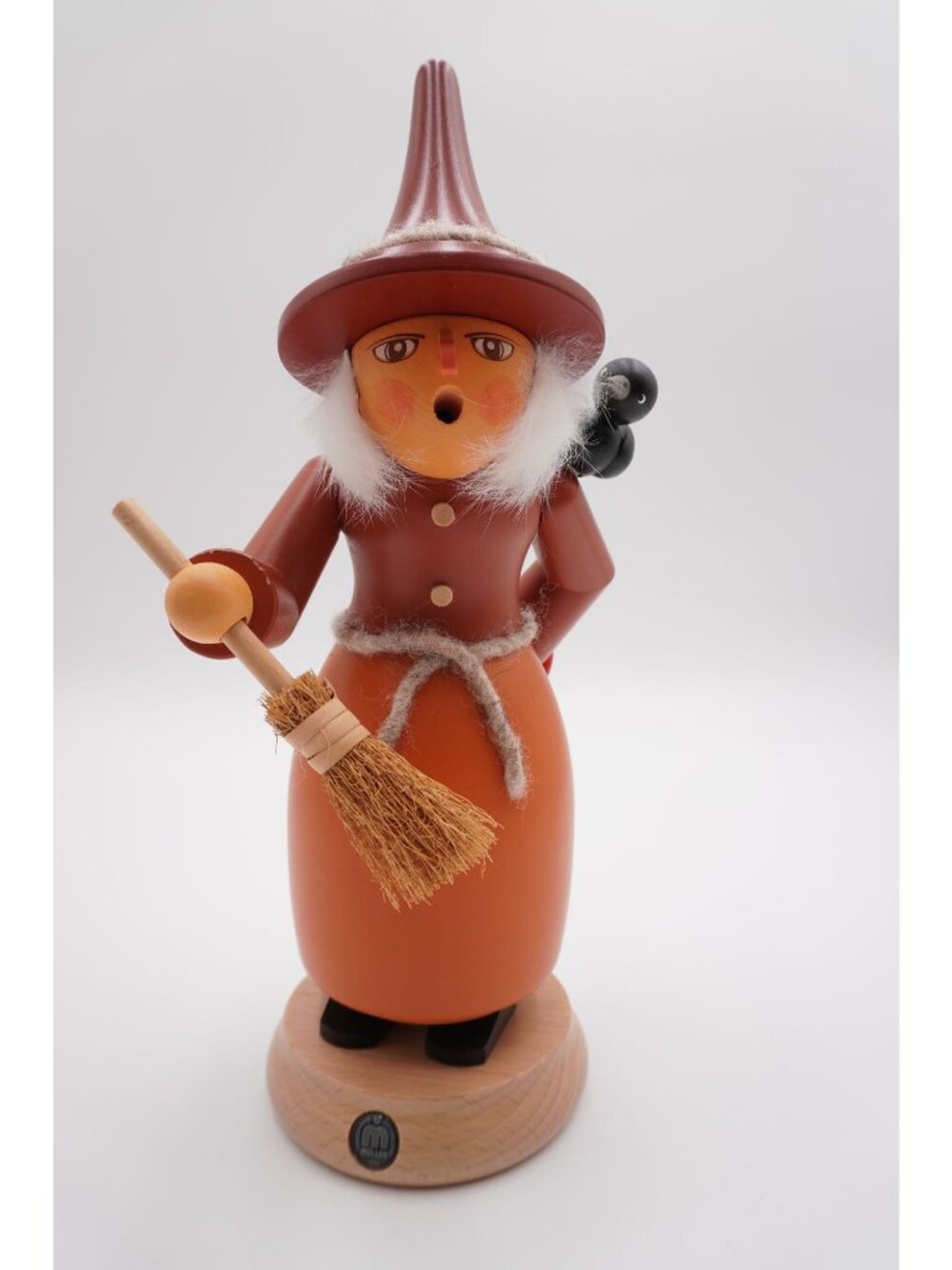 Müller Seiffen Witch Raven Fly Agaric Incense Smoker 10" Germany Open Box